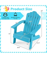 Gymax Kids Adirondack Chairs Tilted High Backrest Wide Armrests and Angled Seat