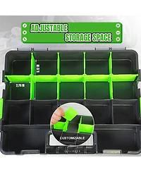 Xdovet Tool Box Organizer Removable Dividers Transparent Lid