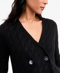 Charter Club Women's 100% Cashmere Cable-Knit V-Neck Cardigan, Macy's Exclusive