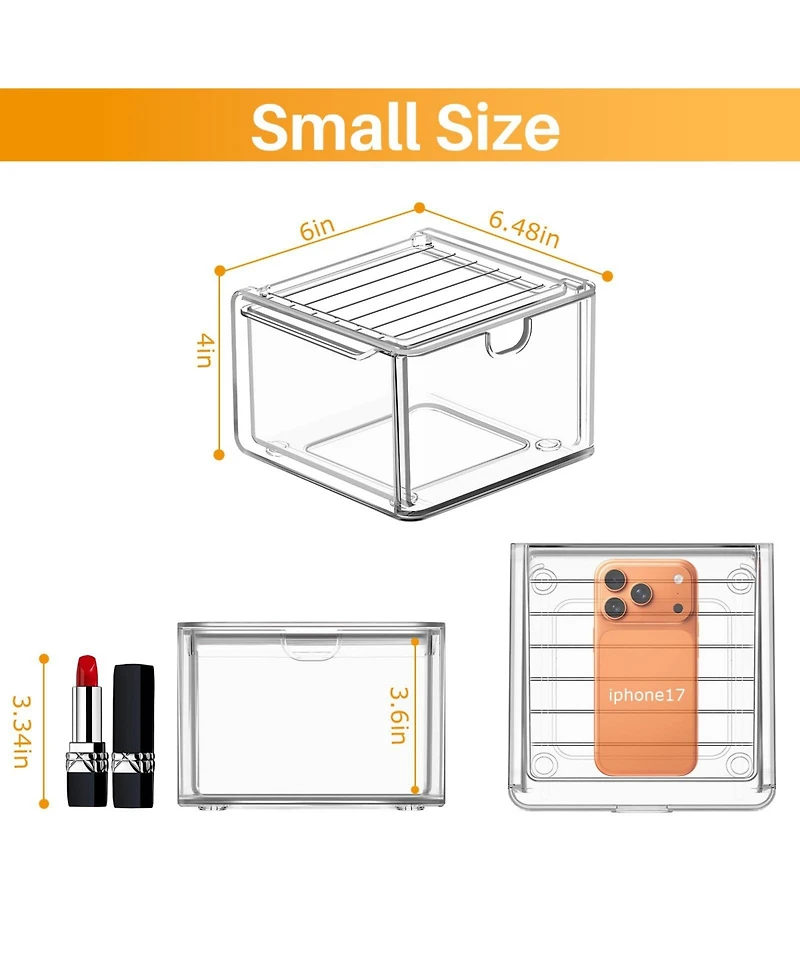 Xdovet Stackable Storage Boxes Organizer Drawers Plastic Home Art Makeup Kitchen Pantry