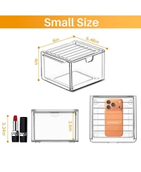 Xdovet Stackable Storage Boxes Organizer Drawers Plastic Home Art Makeup Kitchen Pantry