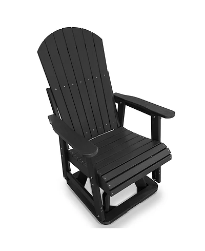 Mega Casa Hips All-Weather Outdoor Swivel Patio Glider, Heavy-Duty Rocker Chair with 360-Degree Rotation and Removable Cup Holder
