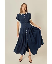 English Factory Women's Pleated Shirt Midi Dress