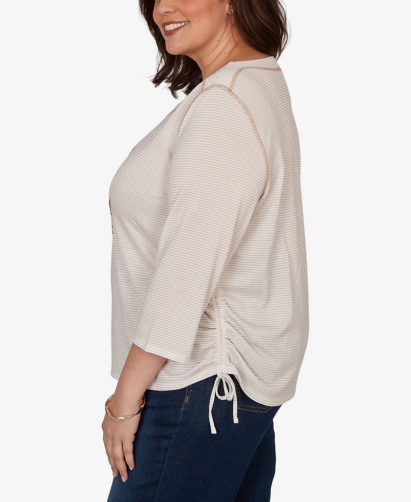 Alfred Dunner Plus Autumn Owl Knit Top