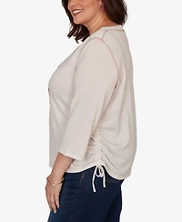 Alfred Dunner Plus Autumn Owl Knit Top