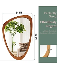 Laoties 24" x 36" Modern Irregular Shape Wall Mirror, Decorative Accent Mirror for Home, Bathroom, Bedroom