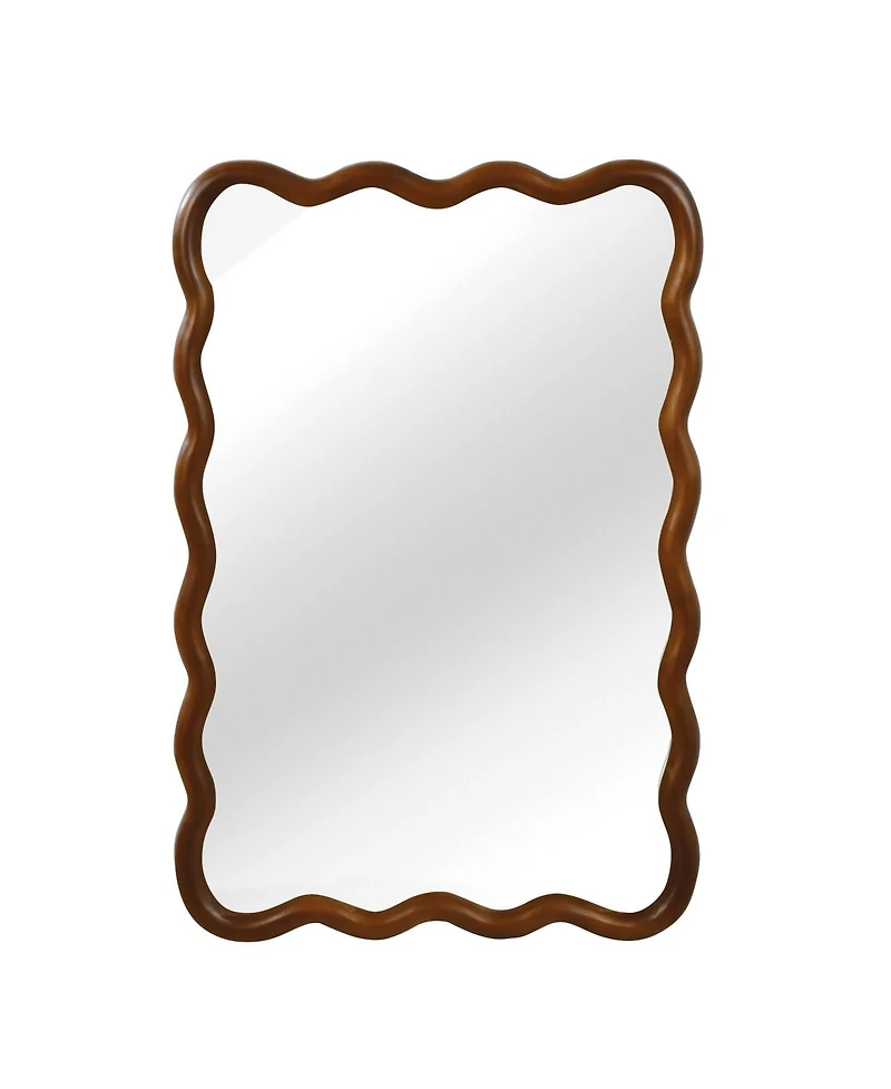 Laoties 24" x 36" Wavy Rectangle Wall Mirror, Modern Decorative Accent Mirror for Living Room, Bathroom and Entryway