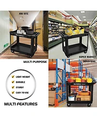 Olympia Tools 500 Pound Capacity Plastic Rolling Utility Cart Shelves