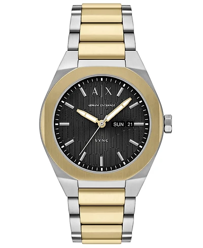 Armani Exchange Men's Sync Quartz Day-Date Two-Tone Stainless Steel Watch 42mm