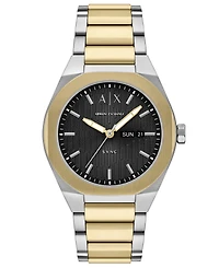 Armani Exchange Men's Sync Quartz Day-Date Two-Tone Stainless Steel Watch 42mm