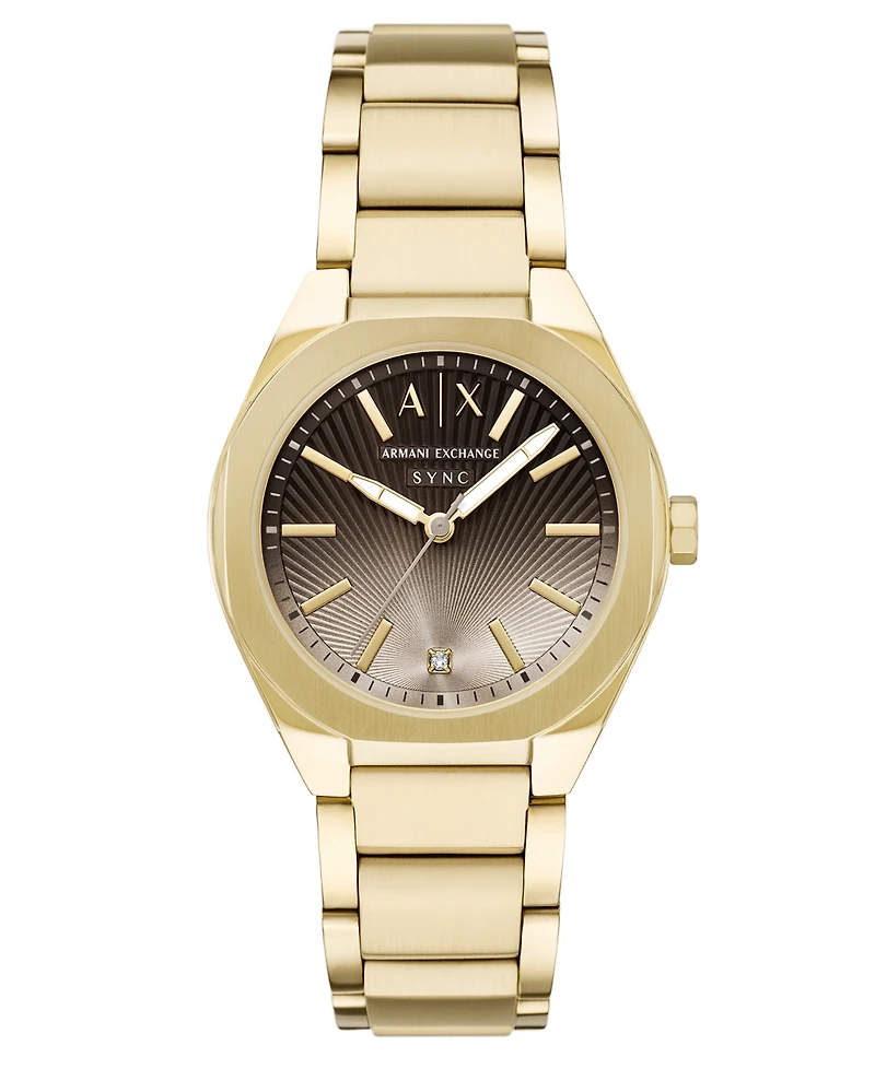 Armani Exchange Women's Sync Quartz Gold Stainless Steel Watch 36mm