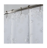 Rt Designers Collection Christmas Trucks Foil Shower Curtain