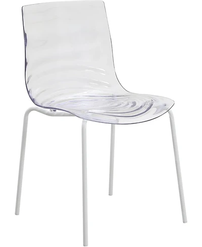 LeisureMod Aster Dining Chair, Modern Stackable Side Accent Abs Plastic with Stainless-Steel Legs for Home, Kitchen and Room