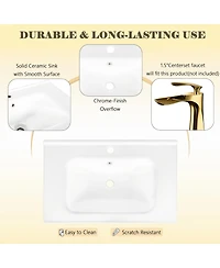 Busdays 27.8 Inch Ceramic Basin Only Sink Without Cabinet
