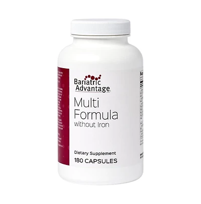 Bariatric Advantage Multi Formula without Iron, High Potency Daily Multivitamin for Bariatric Surgery Patients with 22 Essential 180 Capsules