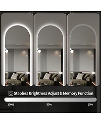 Laoties 65" x 21" Arched Led Full Length Wall Mirror, Vanity Mirror with Lights