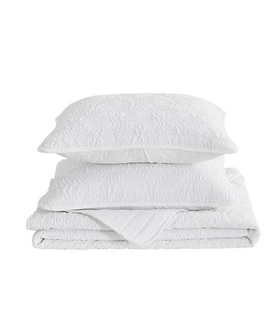 Linery & Co Floral Textured Quilt Set With Shams