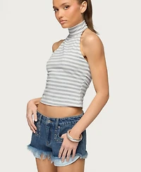 Edikted Women's Kay Striped High Neck Halter Top
