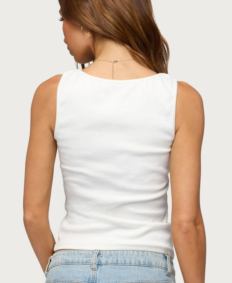 Edikted Women's Natash Mixed Button Tank Top