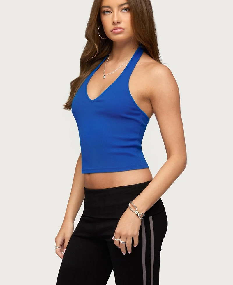 Edikted Women's Vespera V Neck Halter Top