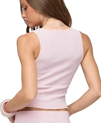 Edikted Women's Studio Rhinestone Ribbed Tank Top