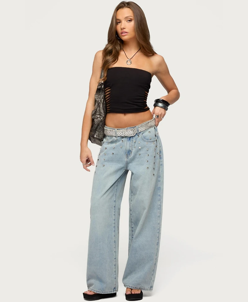 Edikted Women's Kelcy Shredded Built Bra Top
