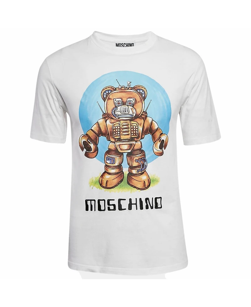 Pre-Owned Moschino Men's Cotton Robotic Teddy Print T-Shirt