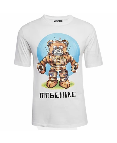 Pre-Owned Moschino Men's Cotton Robotic Teddy Print T-Shirt