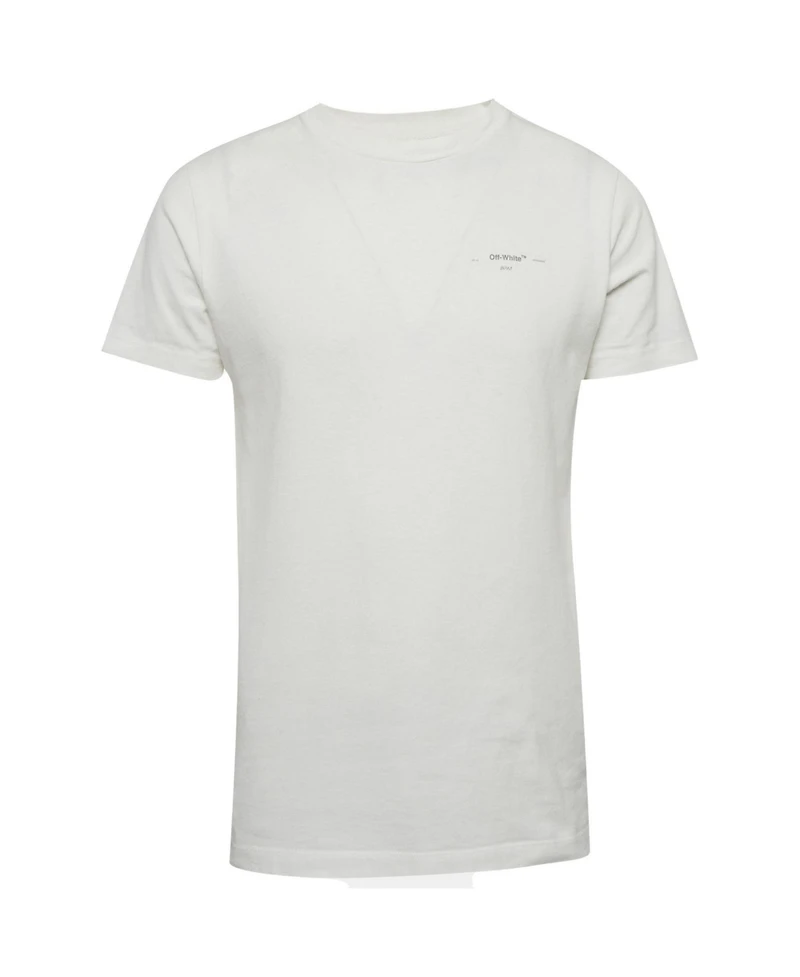 Pre-Owned Off-White Men's Logo Print Cotton Crew Neck T-Shirt