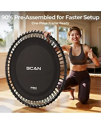 Bcan BT4 Soft Land Pro 38 Inch 500LBS Bungee Trampoline, Quiet Indoor Rebounder with Adjustable Tension and Phone Holder