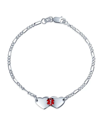 Bling Jewelry Dainty Heart Medical Identification Blank Id Bracelet .925 Sterling Silver Small Wrist