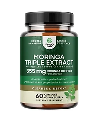 Nature's Craft Moringa Capsules Triple Extract Immune and Oxidative Stress Support, Non Gmo 60 Capsules