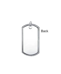 Bling Jewelry Men's Army Dog Tag Blank Pendant Necklace Large .925 Sterling Silver with Ball Chain 20 inch
