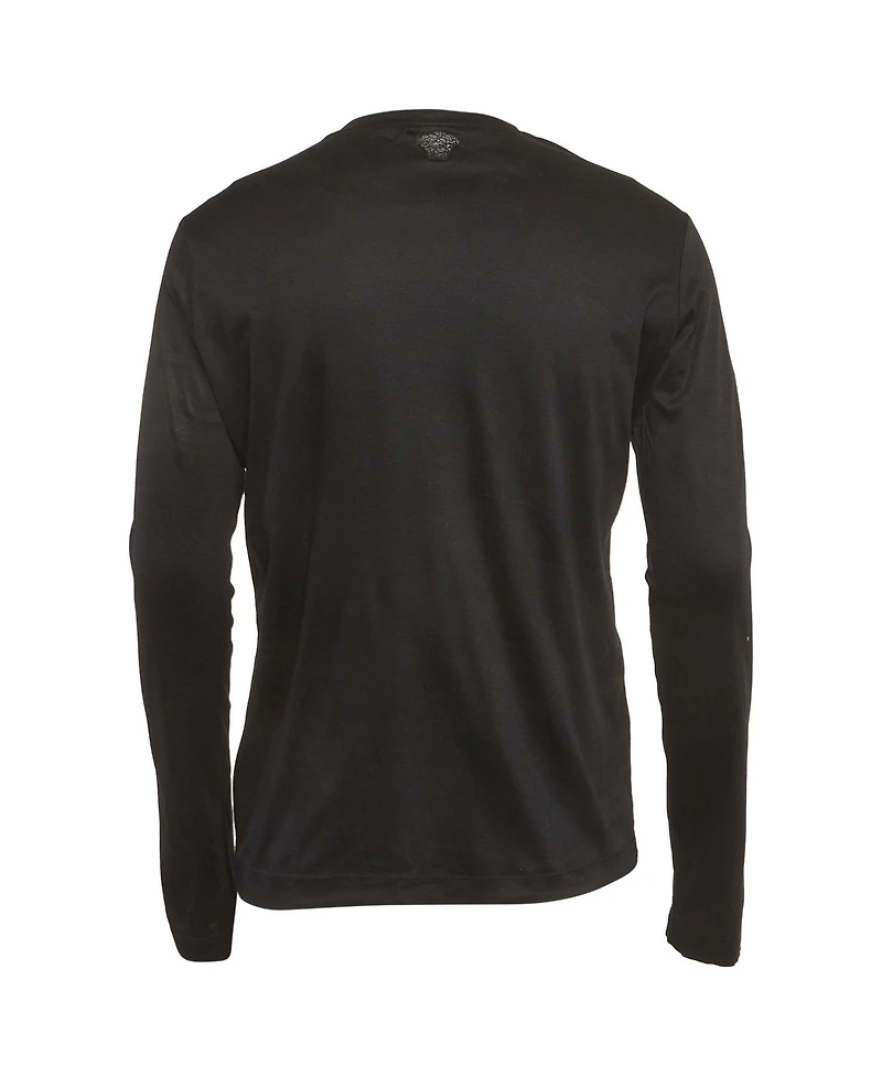Pre-Owned Versace Men's Leather Applique Jersey T-Shirt