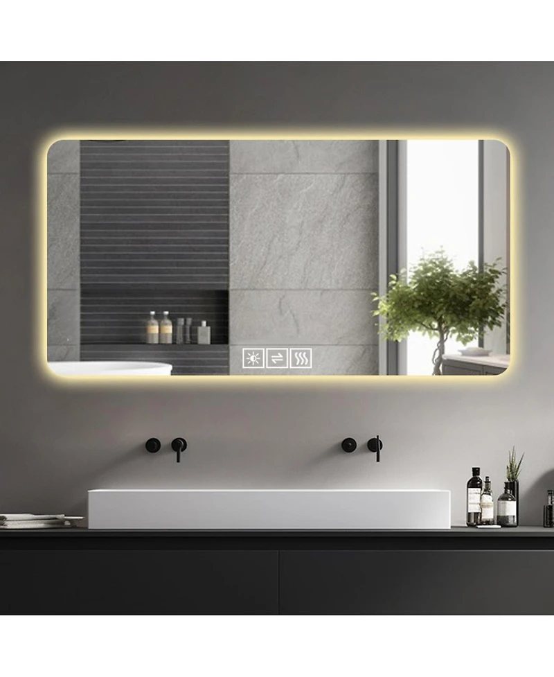 Laoties Led Bathroom Vanity Mirror with Lights, Anti-Fog Dimmable Wall Mounted Makeup