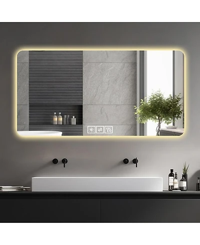 Laoties Led Bathroom Vanity Mirror with Lights, Anti-Fog Dimmable Wall Mounted Makeup