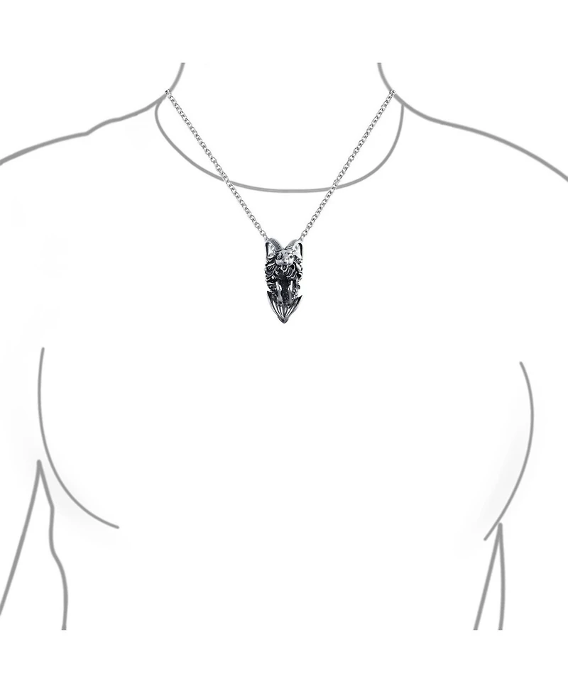 Bling Jewelry Capricorn Zodiac Pendant Necklace Sea Goat Astrology Horoscope Oxidized .925 Sterling Silver