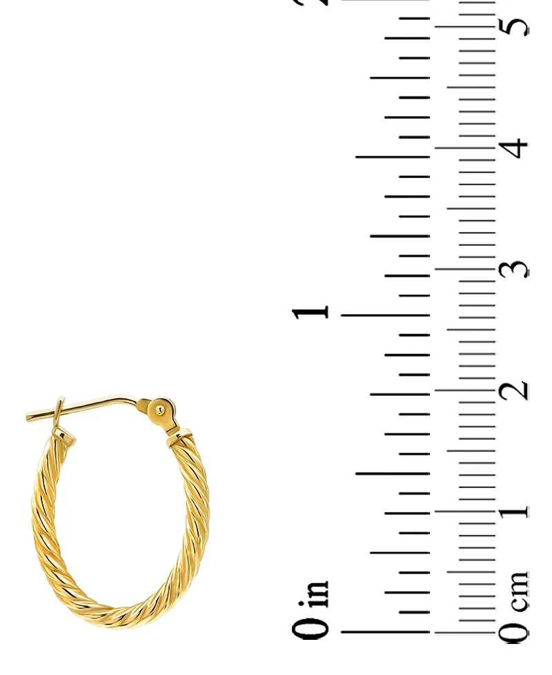 Macy's Corrugated Hoop Earrings in 10k Yellow Gold
