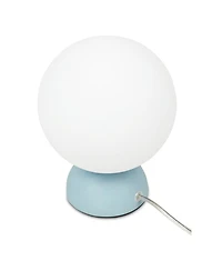 Midola Table Lamp, Round Opal Glass Globe with Resin Base and Chrome Detail