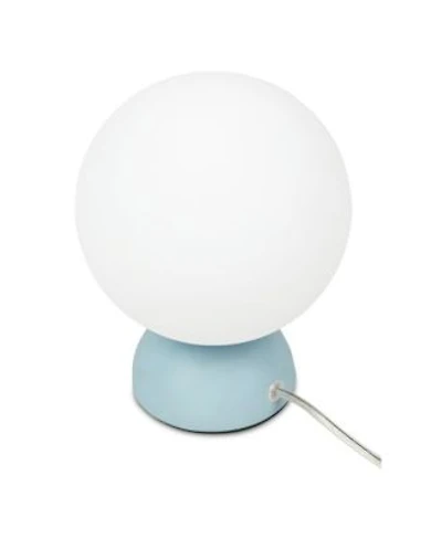 Midola Table Lamp Round Opal Glass Globe With Resin Base Chrome Detail
