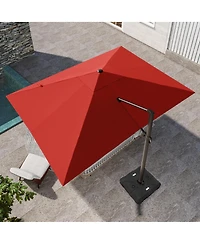 Pellebant Outdoor Patio 10X13Feet Aluminum Cantilever Umbrella with Wheel Base