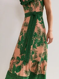 Phase Eight Women's Sandra Ruffled Square Neck Midi Dress