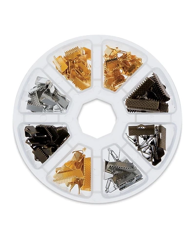 John Bead 8-Slot Clamp Ends Jewelry Findings Kit Assortment, 138pcs