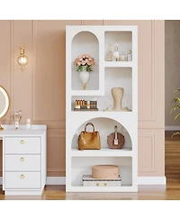 Slickblue Geometric Display Bookshelf with 5 Tier Open Storage Shelves