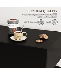 homfan Coffee Bar Cabinet,Kitchen Storage Cabinet with 3 Drawers,Sideboard Buffet Cabinets Ajustable Shelf