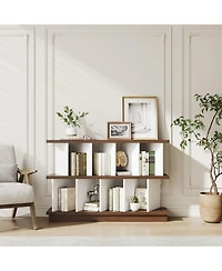 homfan 8 Cube Storage Organizer, Open Bookshelf with 10 Removable Back Panels, Display Shelf for Living Room, Bedroom, Entrance Hall, Home Office