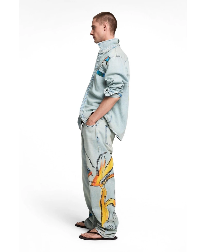 Desigual Men's Embroidered denim shirt