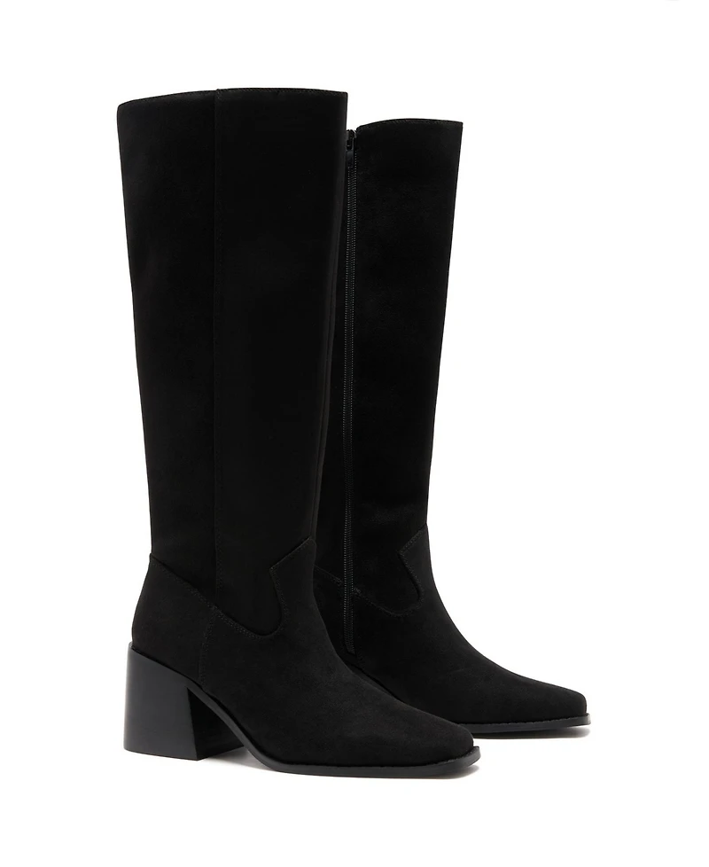 Therapy Australia Women's Quinn Square Toe Block Heel Tall Boot