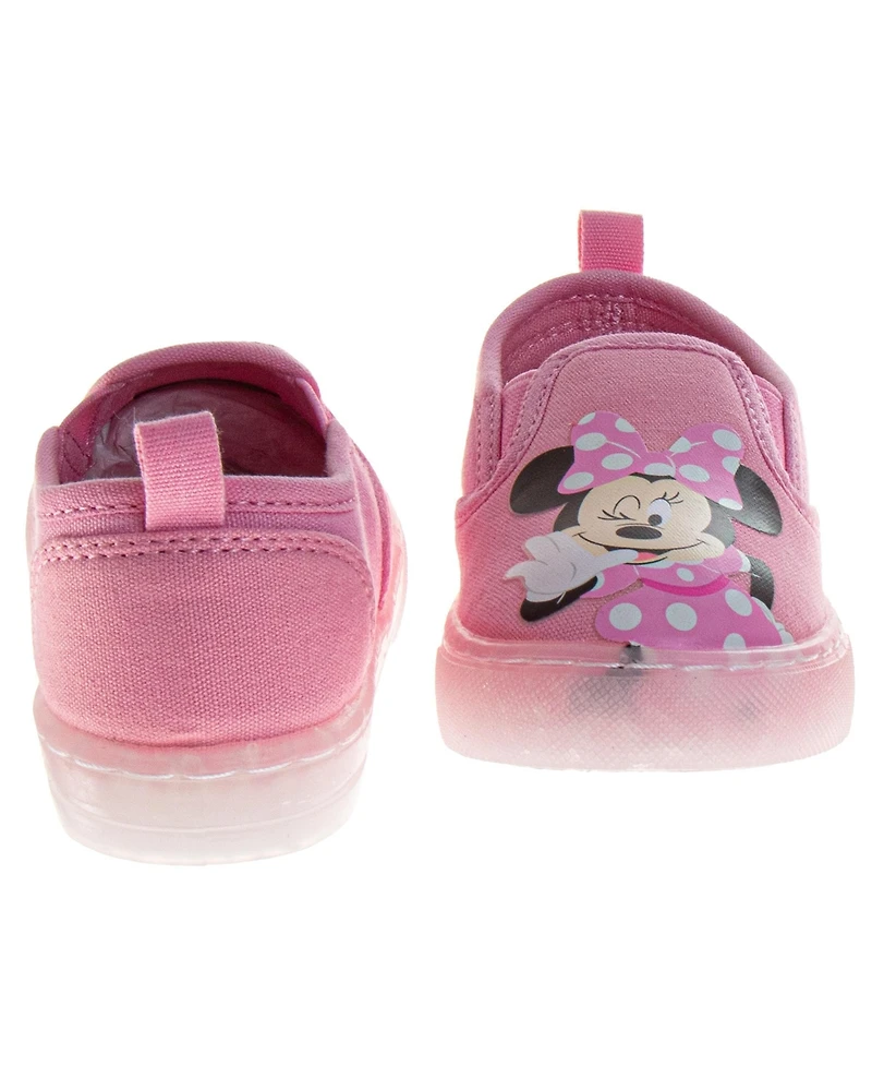 Minnie Mouse Girl's (7-12) Slip On Canvas Girls Polka Dot No Lace Everyday Wear Comfortable Durable Sole