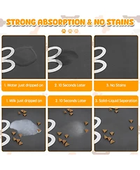 Aronkl Extra Large Absorbent Pet Feeding Mat Non Slip Quick Dry Easy Clean
